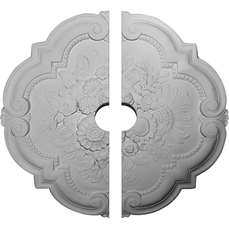 Ekena Millwork Victorian Ceiling Medallion, Two Piece (Fits Canopies up to 3 1/2"), 24 3/8"OD x 3 1/2"ID x 1"P CM24VI2-03500